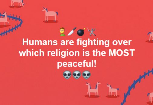 They're fighting over which religion is the MOST peaceful!